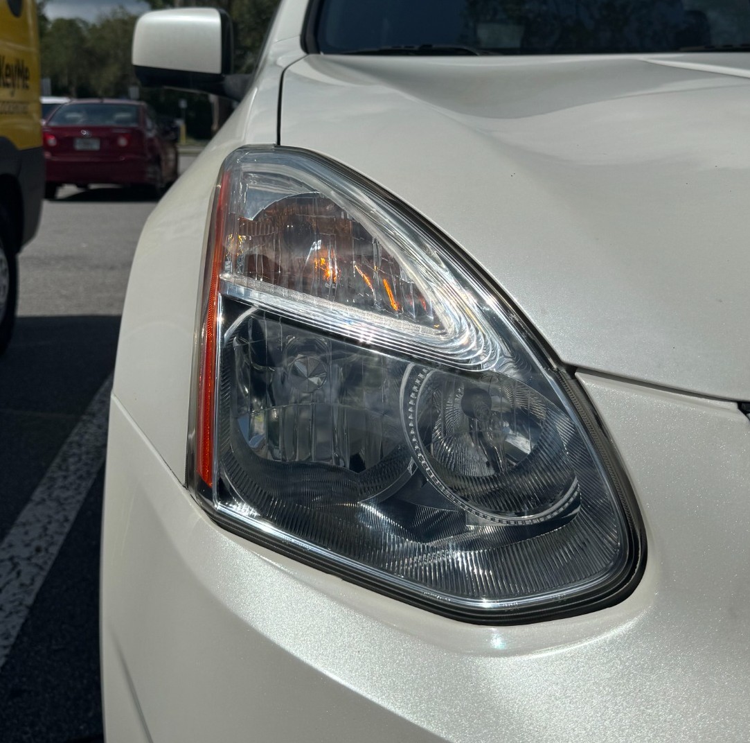 Clear headlight after restoration